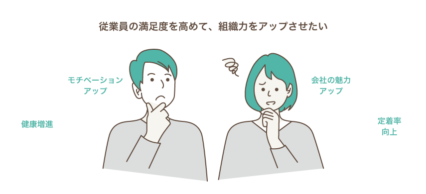 従業員の満足度を高めて、組織力をアップさせたい